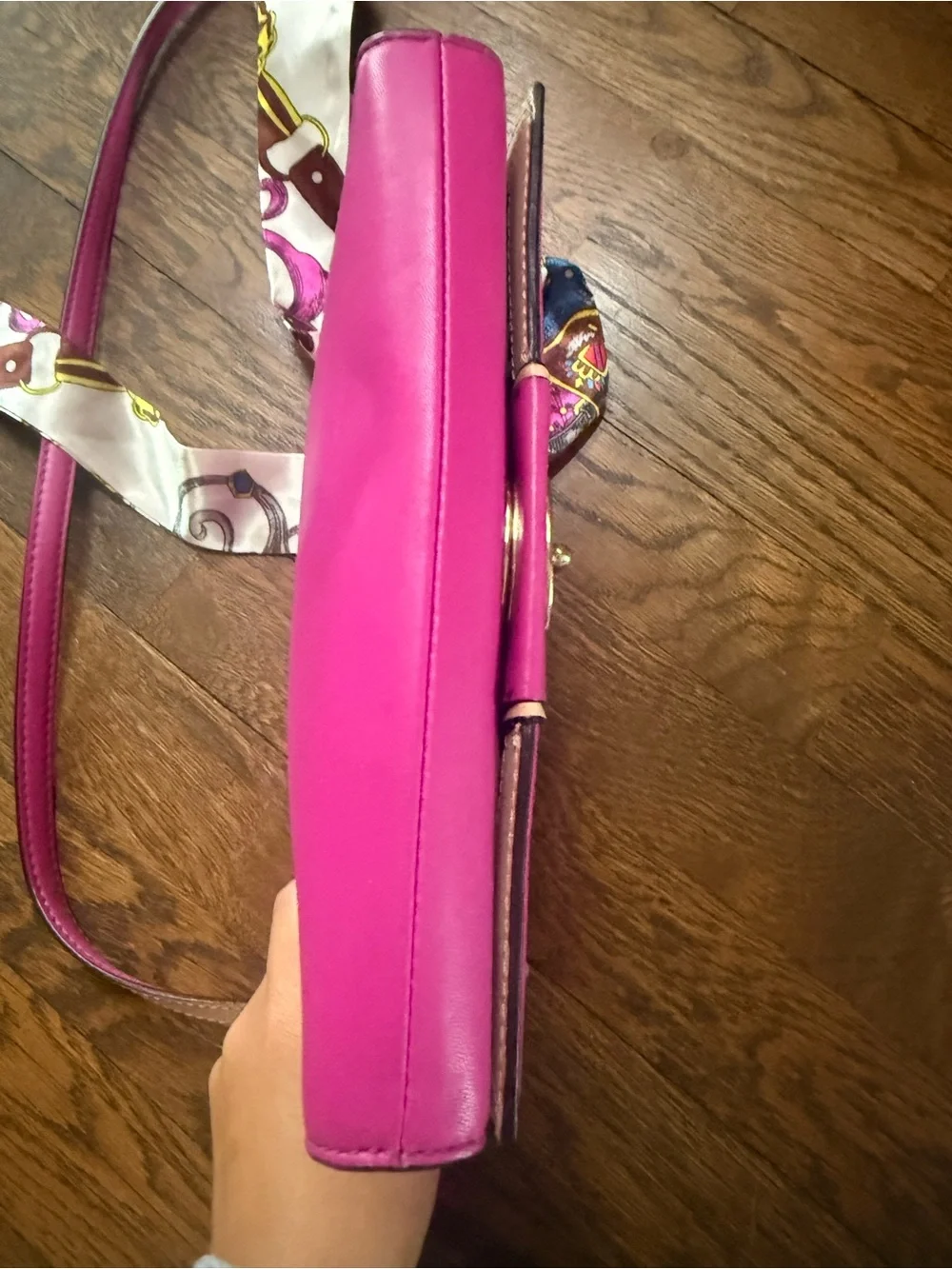 kate spade Hot Pink Leather Crossbody Bag with Turn-Lock - Picture 7 of 13